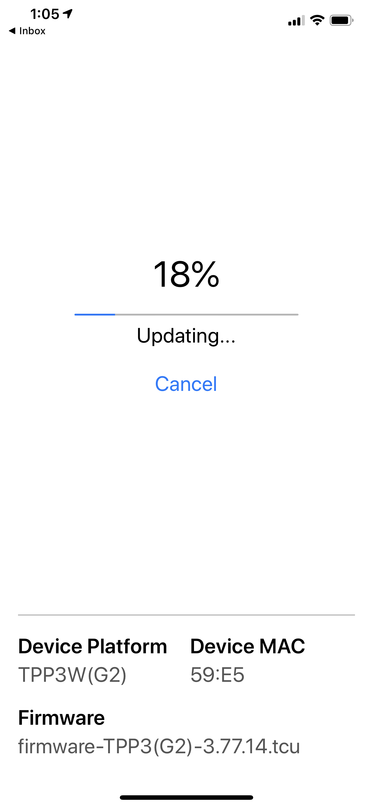 Wait for the BLE update to complete